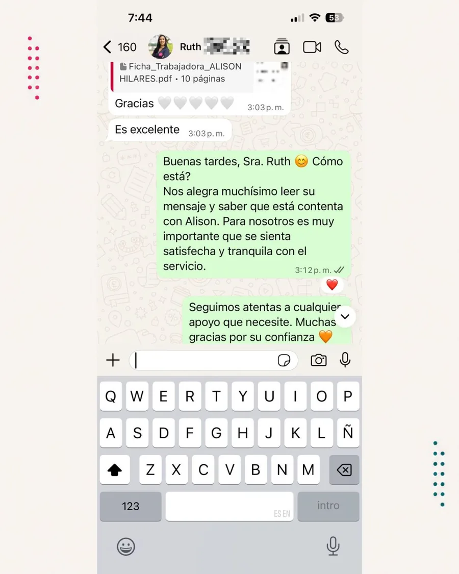 Testimonio real de familia Casamor por WhatsApp